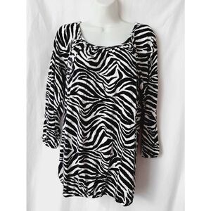 Michael kors zebra stripe stretch soft knit sz small blouse